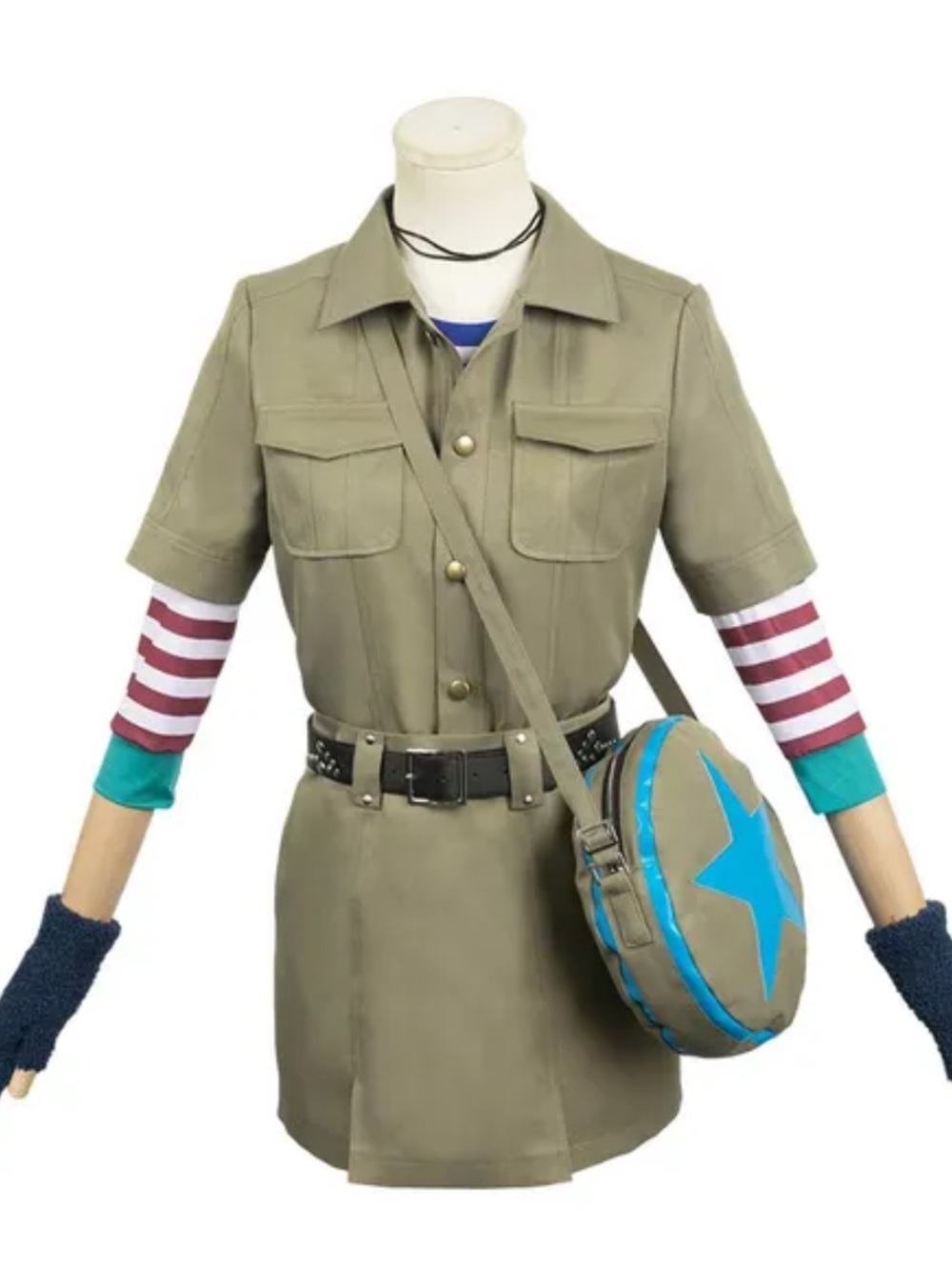 Ramona Flowers Cosplay Costume Olive Short-Sleeve Utility Jacket - Women's